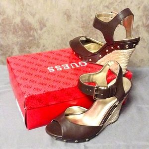 Guess Wedge Sandals Size 7M